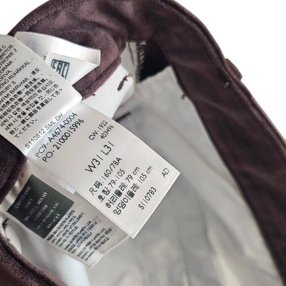 Levi's Womens Baggy Trousers, Velvet, Brown, Mid Rise, Wide Leg Relaxed, Size 31 - Picture 6 of 11